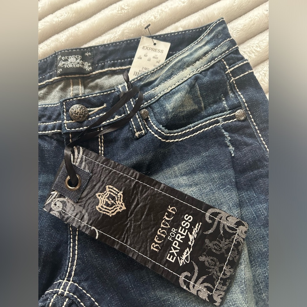 Express Vintage Y2K Women’s Blue Wash Skinny Jeans Size 2 Regular - Picture 3 of 5